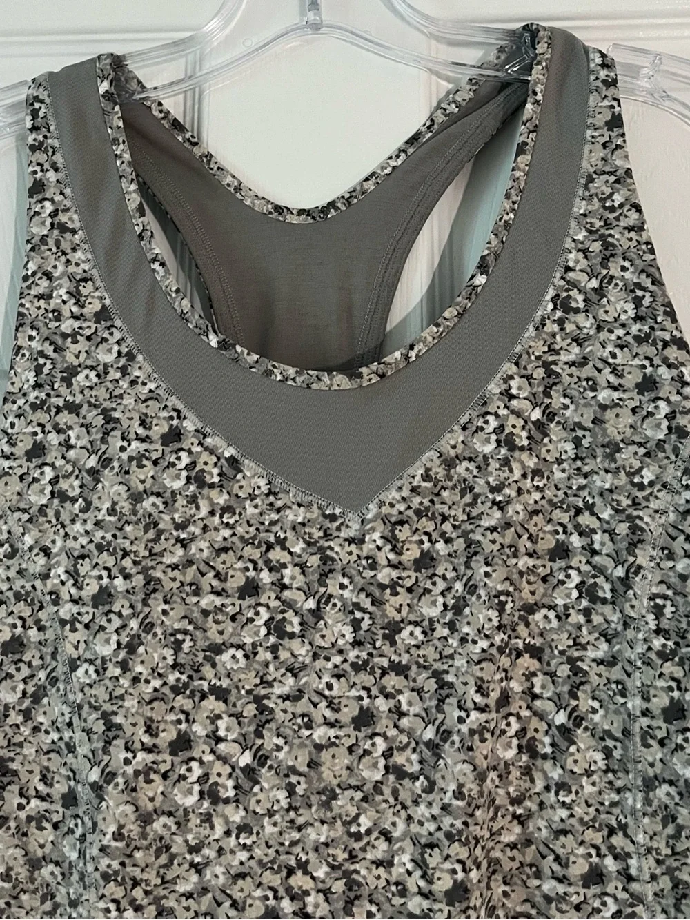 lululemon athletica Gray Floral Racerback Tank